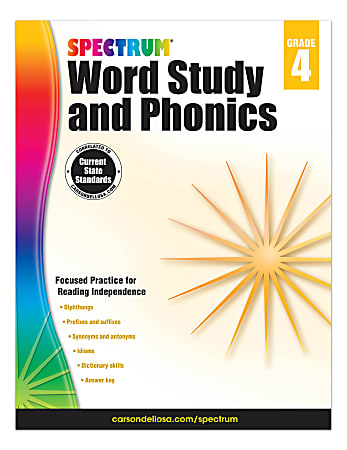 Carson Dellosa Spectrum Word Study And Phonics Workbook Grade 4 ...