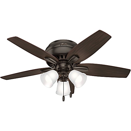 Hunter Fan Newsome Ceiling Fan - 4 Blades - 42" Diameter - 3 Speed - Reversible Motor, Reversible Blades, Quiet, Pull Chain Switch - Metal