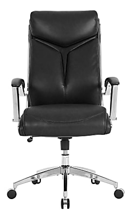 Realspace Modern Comfort Verismo Bonded Leather High Back Executive Chair  BlackChrome BIFMA Compliant - Office Depot