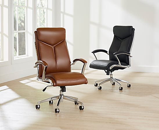 Realspace Hurston Bonded Leather High Back Executive Chair Black BIFMA  Compliant - Office Depot