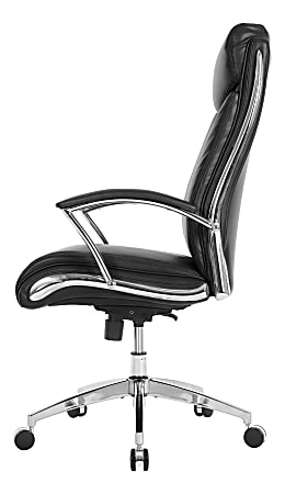 Realspace Modern Comfort Verismo Bonded Leather High Back Executive Chair  BlackChrome BIFMA Compliant - Office Depot