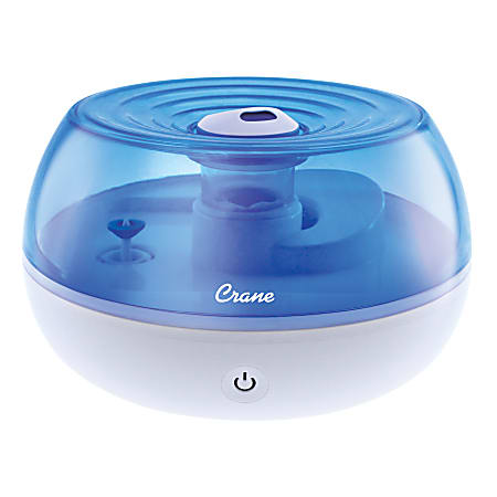Crane Personal Ultrasonic Cool Mist Humidifier, 0.2 Gallons, 6 3/4" x 6 3/4" x 4 1/8", Blue/White