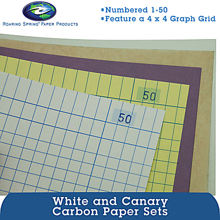 Roaring Springs 4X4 Quad Ruled Carbon Copy Lab Notebook 50 Duplicate  Sheets