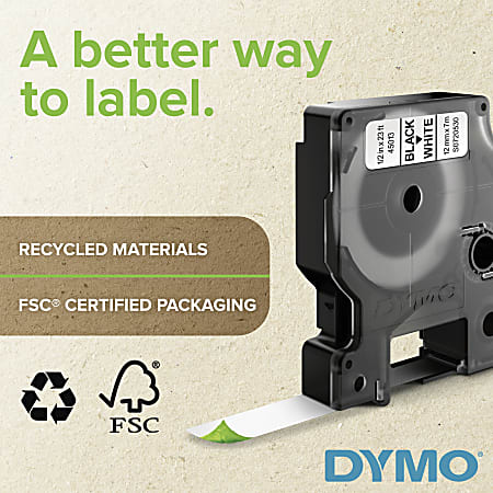 Dymo d1 12mm black white labels 45013
