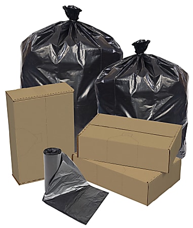 Pitt Plastics Repro Can Liners, 0.9-mil, 16 Gallons, Black, Case Of 500