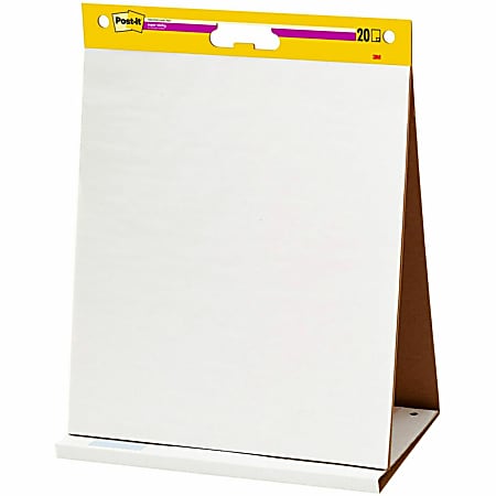 Post-it® Super Sticky Tabletop Easel Pad, 20" x 23", 1 Pad, 20 Sheets/Pad, School Supplies for Classrooms, White