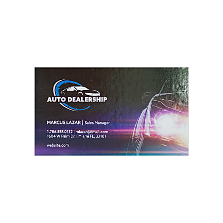 Full Color High Gloss Business Cards, 16 pt. White C2S , Print 1-Side, UV Coated 1-Side, Box Of 250