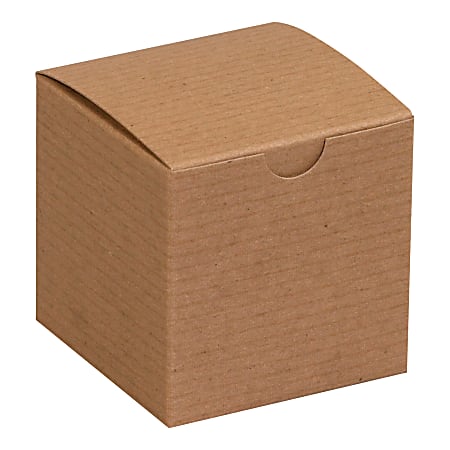 Office Depot® Brand Gift Boxes, 3"L x 3"W x 3"H, 100% Recycled, Kraft, Case Of 100