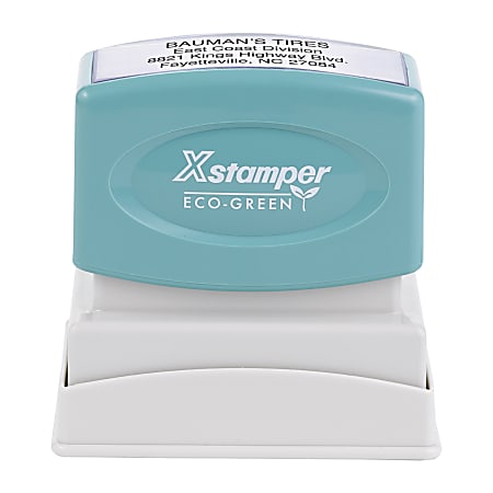 Custom ECO-GREEN Xstamper® Pre-Inked Stamp, N12, 1" x 2" Impression