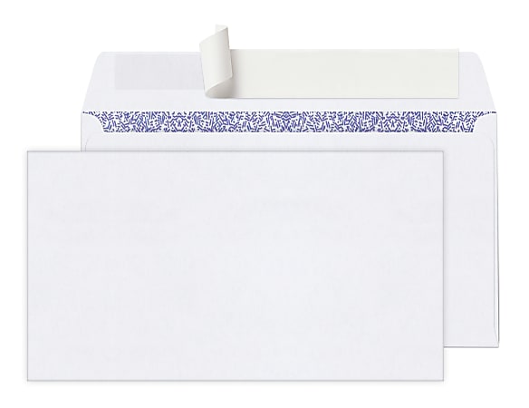 Office Depot® Brand #6 3/4 Security Envelopes, 3-5/8" x 6-1/2", Clean Seal, White, Box Of 100