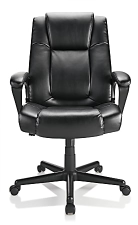 Realspace Cressfield Bonded Leather High Back Executive Chair BlackSilver  BIFMA Compliant - Office Depot