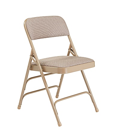 National Public Seating Upholstered Triple-Brace Folding Chairs, Beige, Set Of 40 Chairs