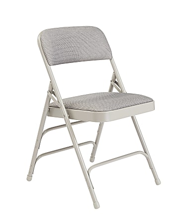 National Public Seating Upholstered Triple-Brace Folding Chairs, Graystone, Set Of 40 Chairs