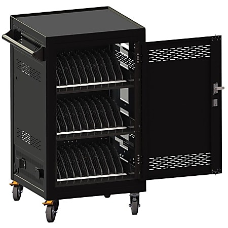 Anywhere Cart 30 Bay Cart - 4 Casters - 4" Caster Size - Metal - 24.3" Width x 25.2" Depth x 44.9" Height - For 30 Devices