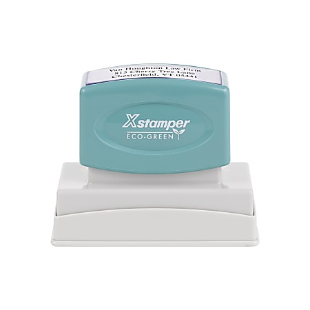 Custom ECO-GREEN Xstamper® Pre-Inked Stamp, N18, 64% Recycled, 7/8" x 2-3/4" Impression