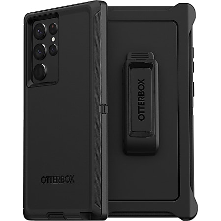 OtterBox Defender Rugged Carrying Case Holster For Samsung Galaxy S22 Smartphone, Black