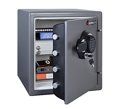 SentrySafe Fire-Safe® Electronic Safe, 1.23 Cu. Ft., Gunmetal Gray