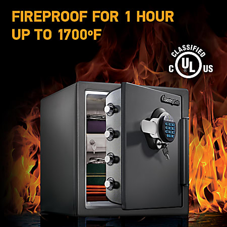 SentrySafe Fire-Safe&reg; Electronic Safe, 1.23 Cu. Ft., Gunmetal Gray