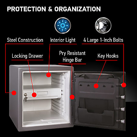 SentrySafe Fire Safe Electronic Safe 1.23 Cu. Ft. Gunmetal Gray