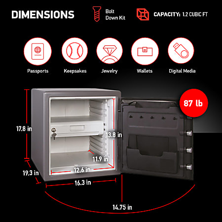 SentrySafe Fire Safe Electronic Safe 1.23 Cu. Ft. Gunmetal Gray