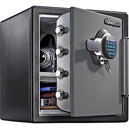 SentrySafe Fire Safe Electronic Safe 1.23 Cu. Ft. Gunmetal Gray