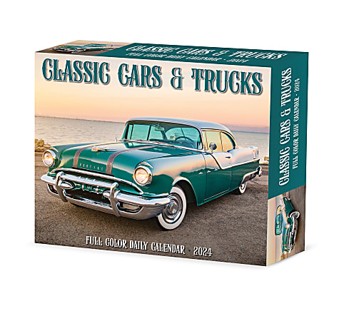 2024 Willow Creek Press Page-A-Day Daily Desk Calendar, 5" x 6", Classic Cars and Trucks, January To December