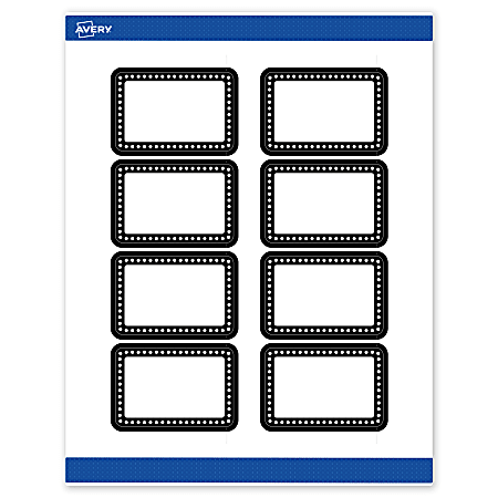 Avery® Print-To-The-Edge Labels With Sure Feed® Technology, S00-DKM-PRWMP10, Rectangle, 2" x 3", Matte White, Preprinted Black & White Polka Dots Design, Pack Of 80