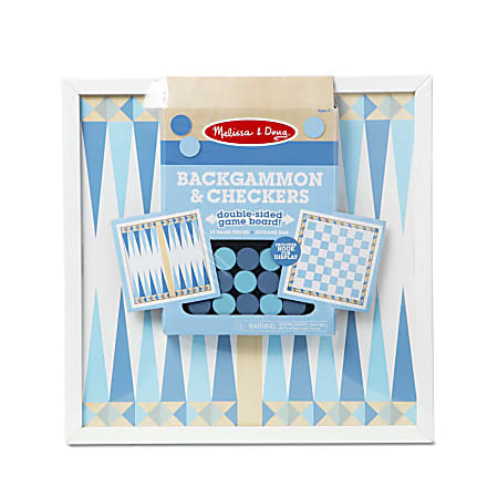 Melissa & Doug Pretend Play Educational Toys, Wooden Backgammon & Checkers, Blue