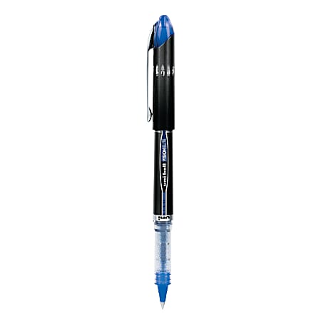uni ball Rollerball Pens Micro Point 0.5 mm 80percent Recycled Black Barrel  Blue Ink Pack Of 12 Pens - Office Depot