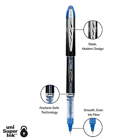 Uni-Ball 69021 Vision Elite Rollerball Pen, 0.5 mm, Blue - 1 pen