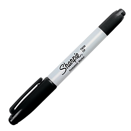 Sharpie 32001 Twin-Tip Black Fine and Ultra-Fine Point Permanent Marker -  12/Pack