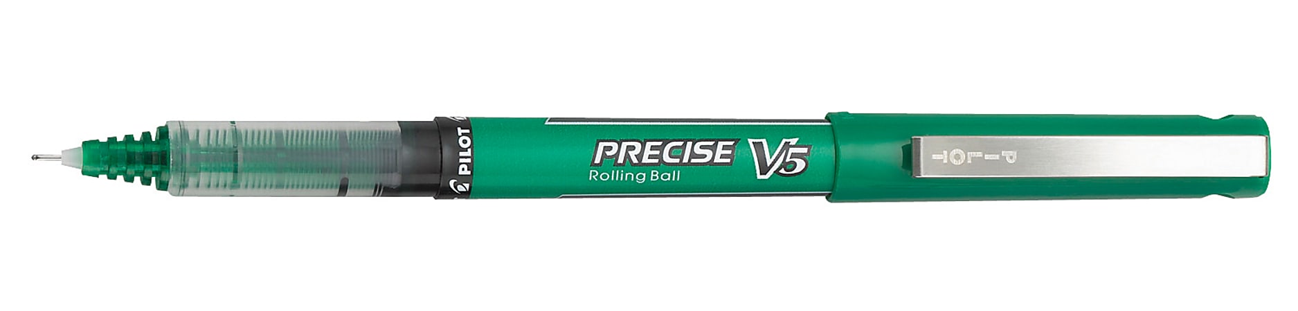 Pilot® Precise V5 Rollerball Pens, Extra-Fine Point, Green Ink, Pack Of 12 Pens