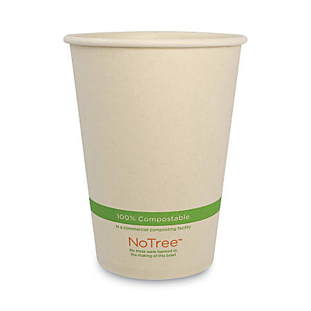 World Centric® No Tree™ Paper Bowls, 32 Oz, 5-13/16"H x 4-7/16" Diameter, Natural, Carton Of 500 Bowls