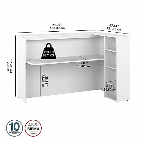 Bush Business Furniture Studio C 72 W Reception Computer Desk With ...