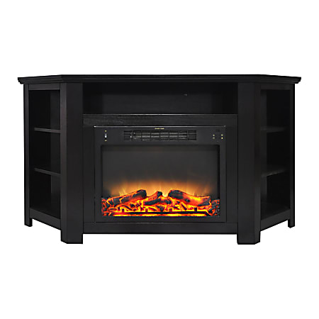 Cambridge® Stratford Electric Corner Fireplace With Enhanced Fireplace Display, Black Coffee