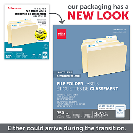 Office Depot Brand Permanent File Folder Labels Rectangle 23 x 3 716