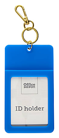 Office Depot® Brand BTS Fashion Silicone Badge Holder, 4 1/2"H x 2 5/8"W x 1/4"D, Blue