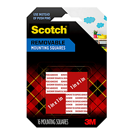 Scotch Permanent High-Density Foam Mounting Tape, Pre-Cut Squares, 2 x 2,  White, 60/Pack (24403719)