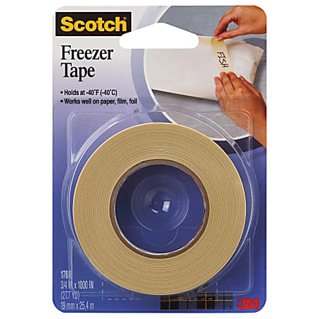 3M™ 178 Freezer Tape, 1.5" Core, 0.75" x 1,000', Natural, Case Of 24