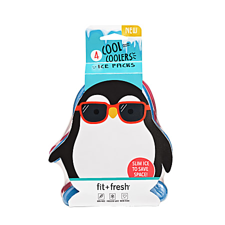 Fit & Fresh Penguin Ice, Multicolor, Pack Of 4