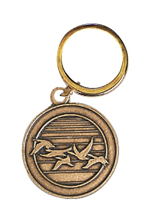 Lessons From Geese Keyring, 1 1/2", Antique Gold