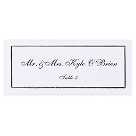 Gartner Studios® Place Cards, White With Platinum Border, 4" x 3", Pack Of 48