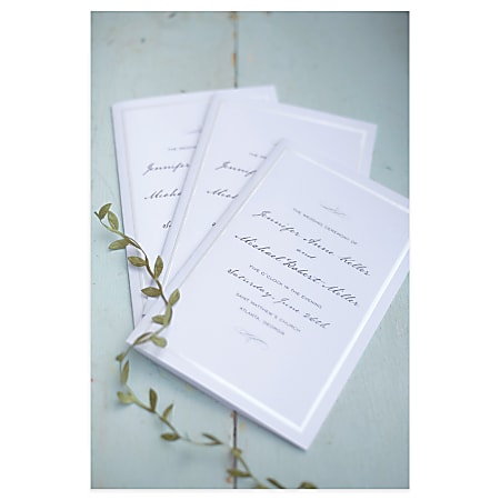 Gartner™ Studios Wedding Programs, Half Fold, 8 1/2" x 11", Pearl White Border, Pack Of 50