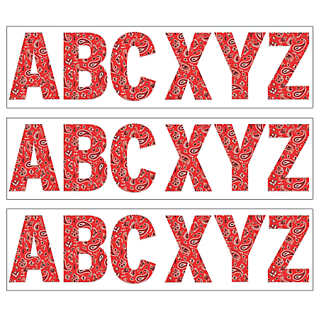 Eureka 7" Deco Letters, Red Bandana, 129 Letters Per Pack, Set Of 3 Packs