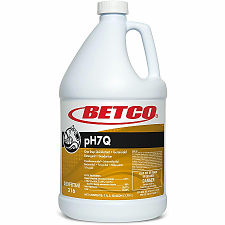 Betco pH7Q Neutral Disinfectant - For Multipurpose, Multi Surface - Liquid - 128 fl oz (4 quart) - 7 to 8 pH - 3160400