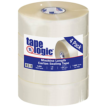 Tape Logic™ #700 Hot Melt Tape, 3" x 1,000 Yd., Clear, Case Of 4