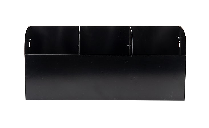 Mind Reader 3-Compartment Metal Condiment Holder, Black