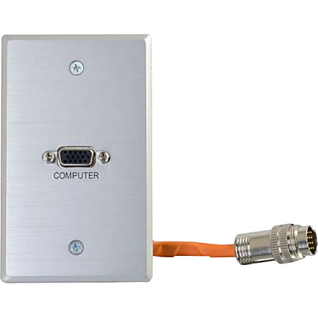 C2G RapidRun VGA (HD15) Single Gang Wall Plate - Aluminum - 1-gang - Aluminum - 1 x VGA Port(s)