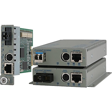 Omnitron Systems iConverter 10/100M2 8919N-0-x Transceiver/Media Converter - 1 x Network (RJ-45) - 10/100Base-TX, 100Base-X - 1 x Expansion Slots - SFP - 1 x SFP Slots - Desktop, Wall Mountable, Rail-mountable