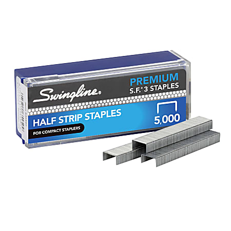 Swingline® S.F.® 3 Premium Staples, 1/4" Half Strip, Box Of 5,000